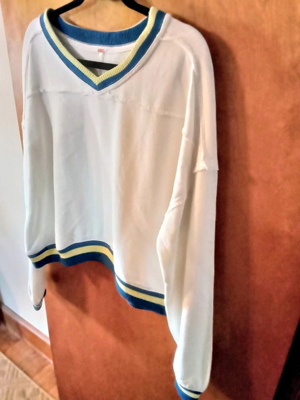 FP Movement  Color Block Pullover White XL NWT